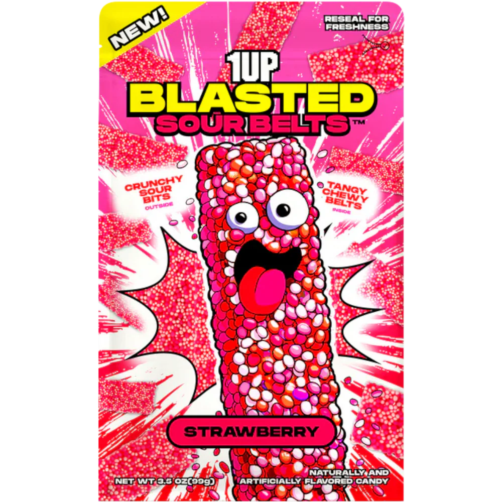 1UP - Blasted Strawberry Sour Belts