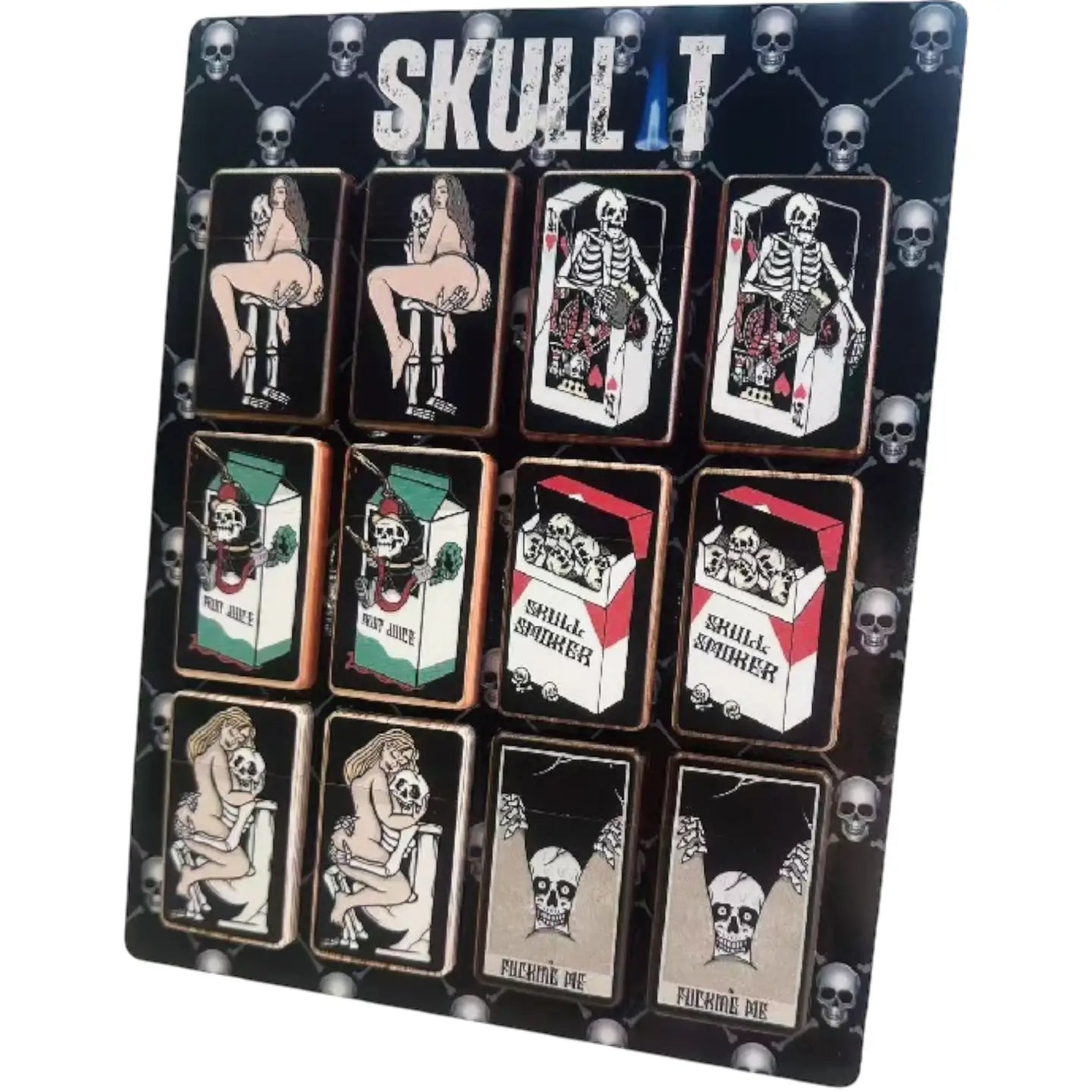 Skull It Flip Top Torch On Cardboard Display Stand