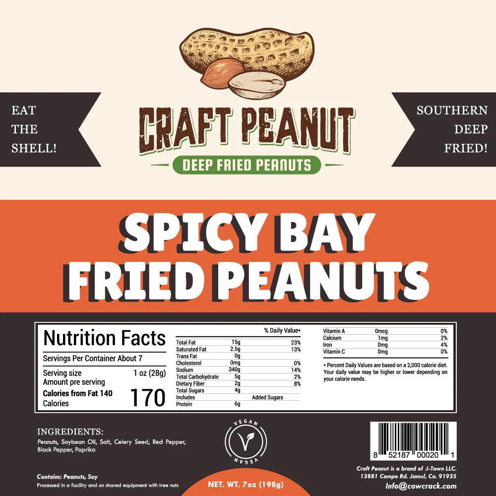 Craft Peanut Spicy Bay Fried Peanuts 7 oz- 18 Count