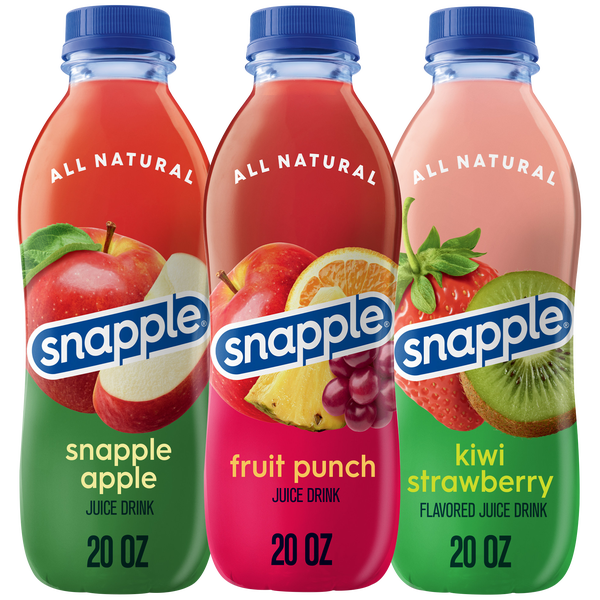 Snapple Juice Drink Variety Pack - Kiwi Strawberry, Fruit Punch, Snapple Apple