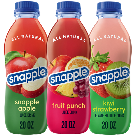 Snapple Juice Drink Variety Pack - Kiwi Strawberry, Fruit Punch, Snapple Apple