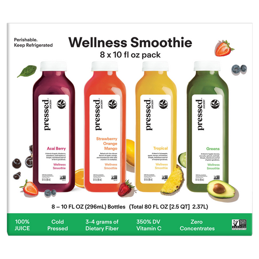 Pressed Juicery Variety Pack - Acai Berry, Strawberry Orange Mango, Tropical, Greens