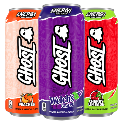 Ghost Variety Pack - Peaches, Welch's Grape, Cherry Limeade