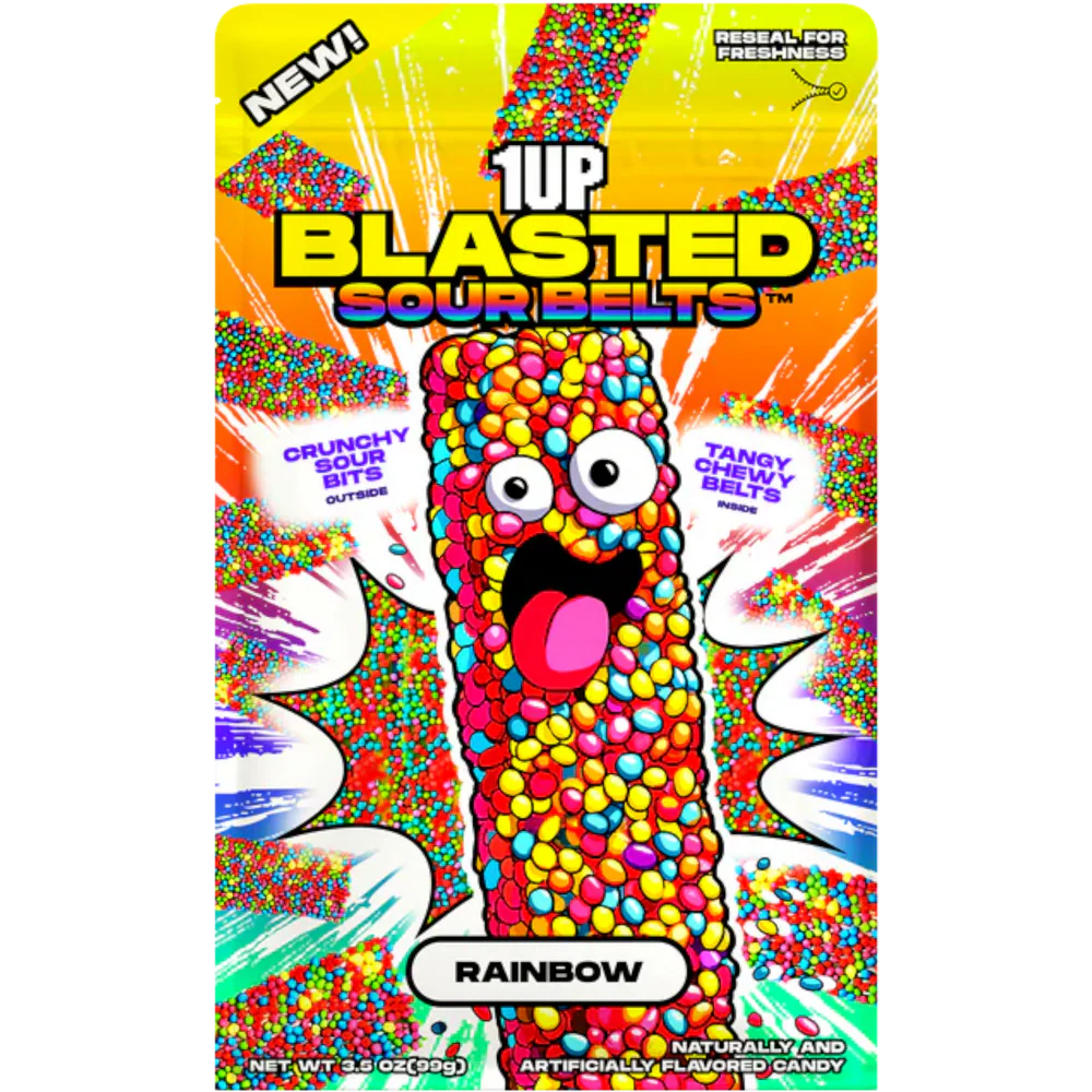 1UP - Blasted Rainbow Sour Belts