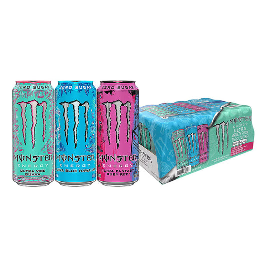 Monster Variety Pack - Ultra Vice Guava, Ultra Fantasy Ruby Red , Ultra Blue Hawaiian