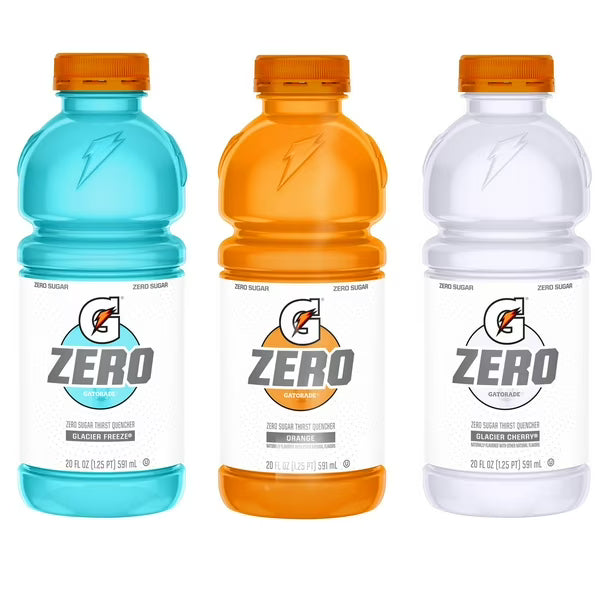 Gatorade Zero Sugar Variety Pack - Glacier Freeze, Orange, Glacier Cherry