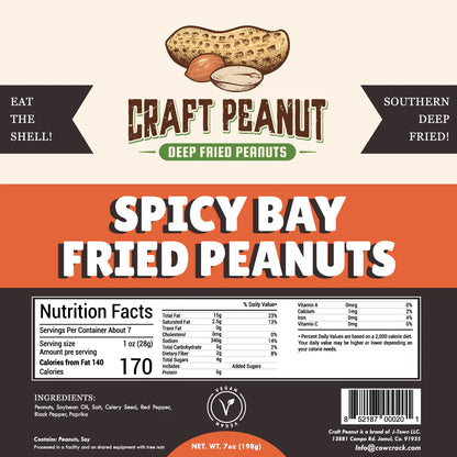 Craft Peanut Spicy Bay Fried Peanuts 7 oz- 18 Count