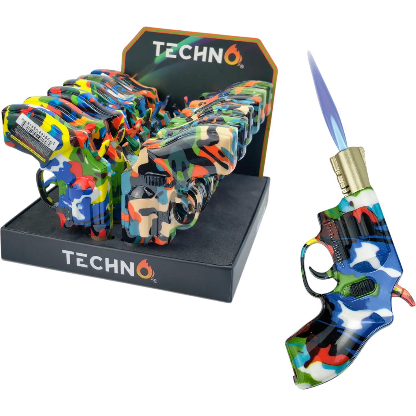Techno Camouflage Revolver Torch Lighter