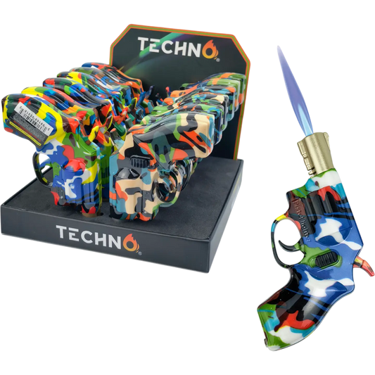 Techno Camouflage Revolver Torch Lighter