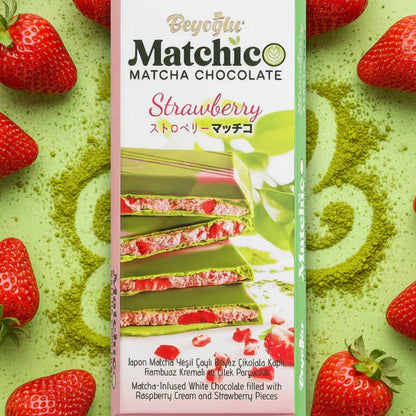 Beyoglu - Matchico Matcha Chocolate with Strawberry & Raspberry Cream