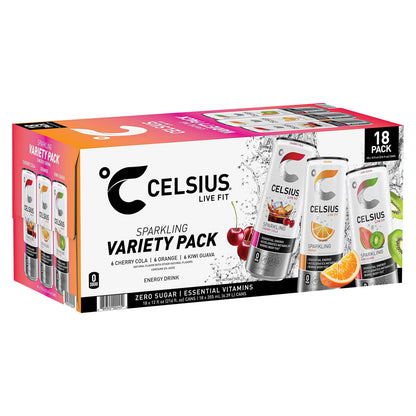 CELSIUS Variety Pack - Cherry Cola, Orange, Kiwi Guava